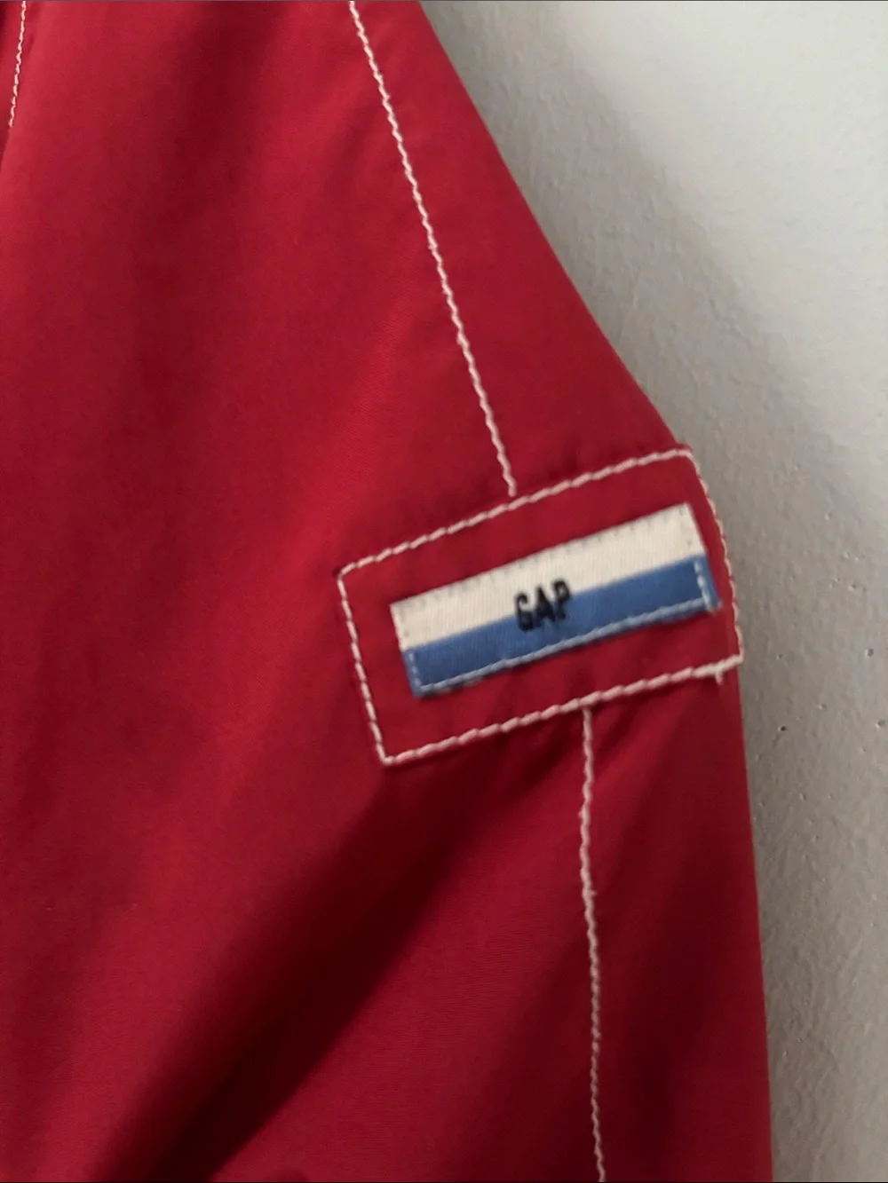 Vintage Y2K Baby Gap Colorblock Windbreaker Hooded Jacket Red Navy 3T Boy/Girl